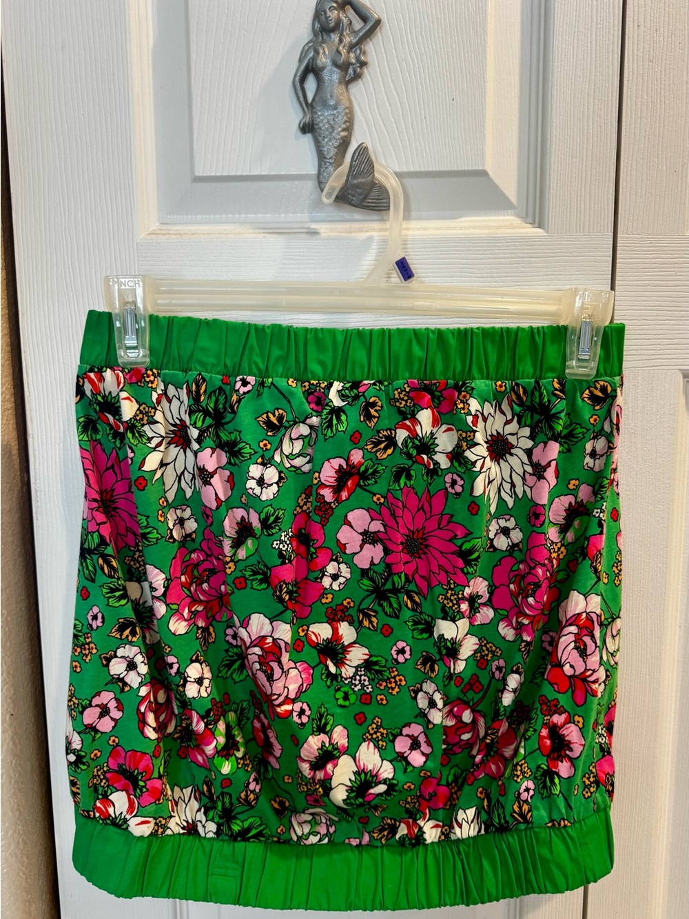 Next Brand Green Floral Elastic-Ruffle Tube Top